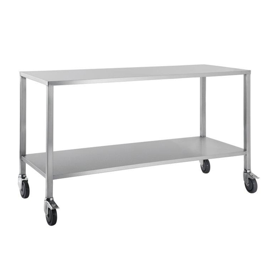 Trolley Stainless Steel Flat Top No Draw 80x50x90cm