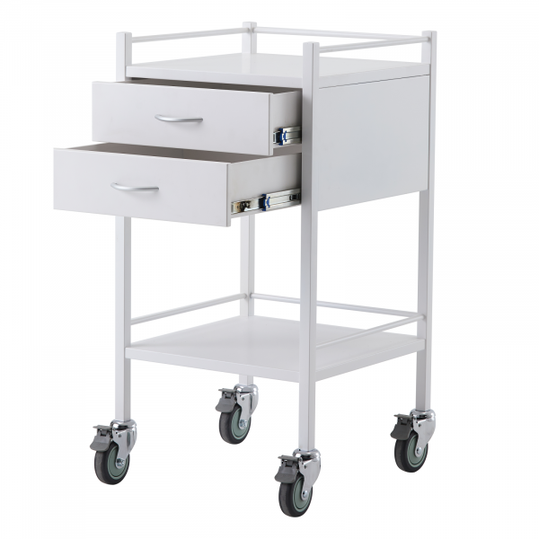 Powder Coated Trolley Two Drawer