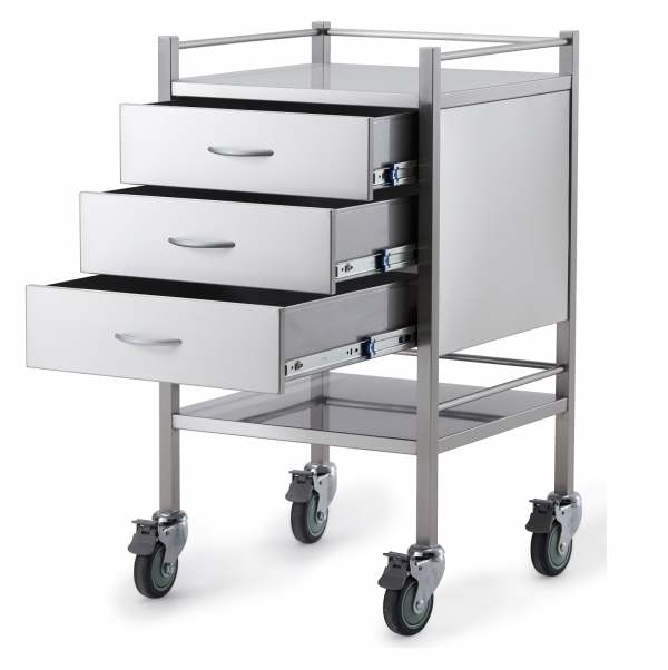 Stainless Trolley Three Drawer
